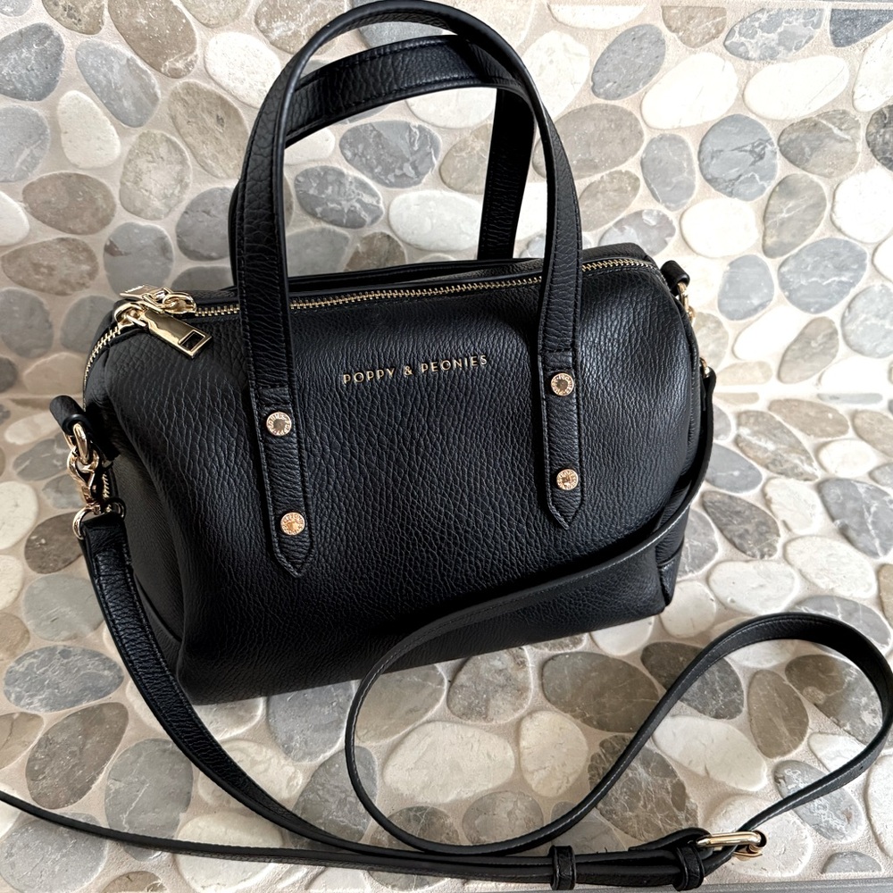 Poppy & Peonies ‘Out and About’ Black Bag